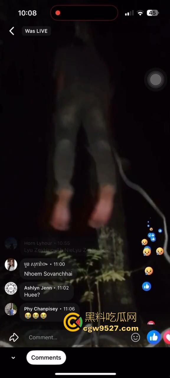 柬埔寨主播Facebook直播上吊,和女友分手导致的,年纪轻轻因感情想不开,也是个狠人!