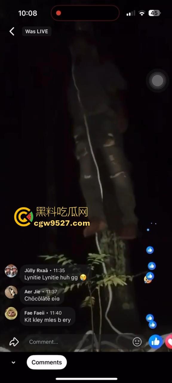 柬埔寨主播Facebook直播上吊,和女友分手导致的,年纪轻轻因感情想不开,也是个狠人!