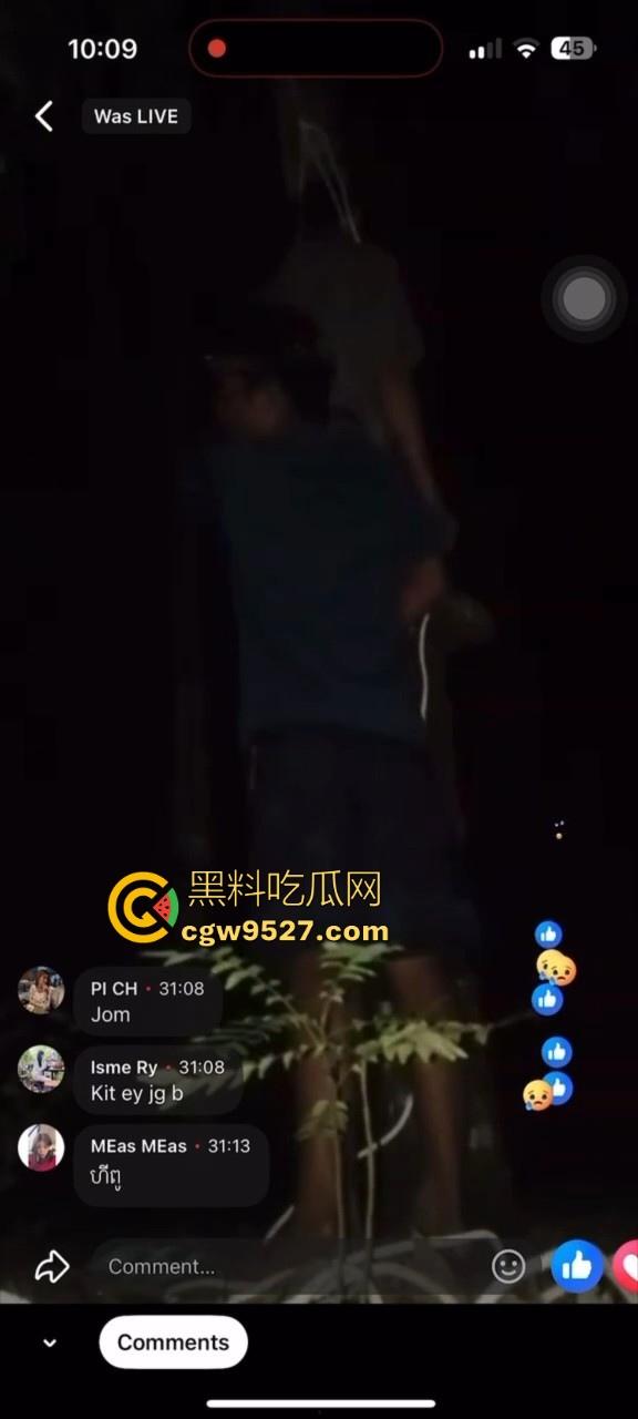 柬埔寨主播Facebook直播上吊,和女友分手导致的,年纪轻轻因感情想不开,也是个狠人!