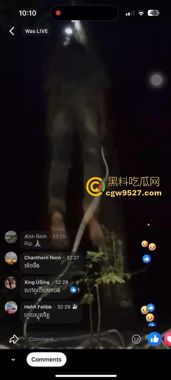 柬埔寨主播Facebook直播上吊,和女友分手导致的,年纪轻轻因感情想不开,也是个狠人!