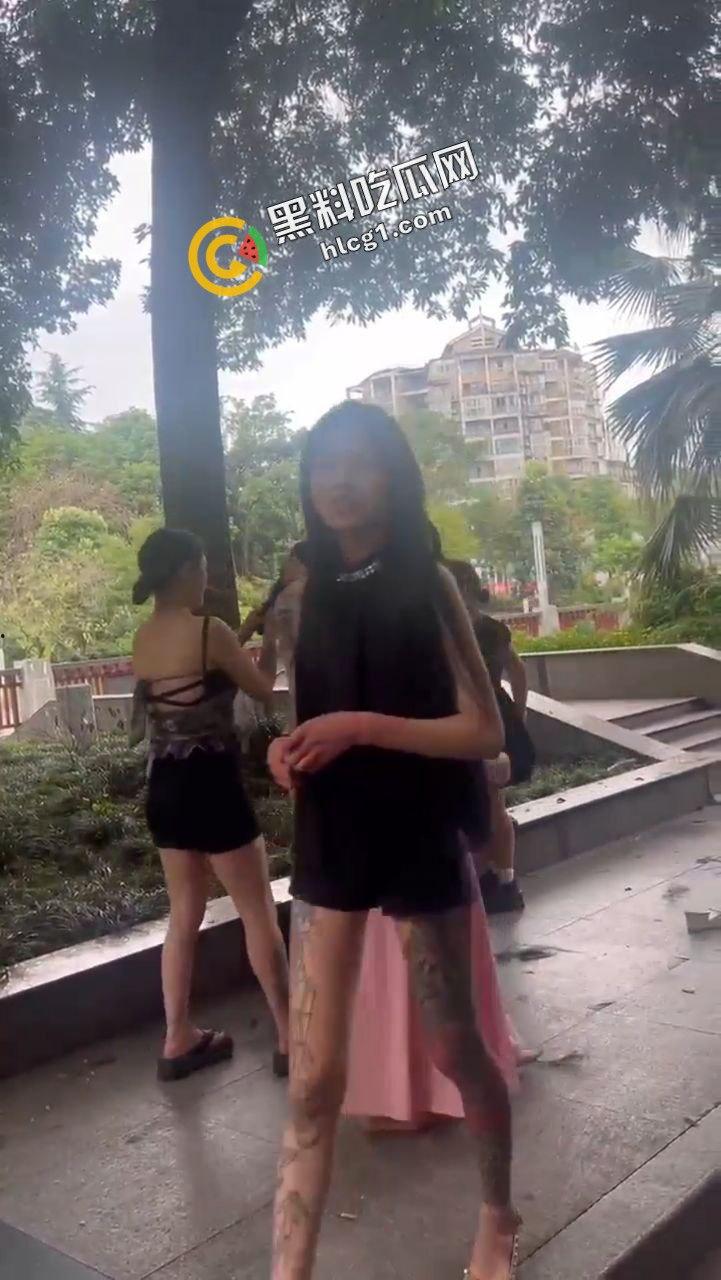 广西梧州小区公园精神小妹 互相撕逼 群殴打架 精神小伙拍摄视频传出