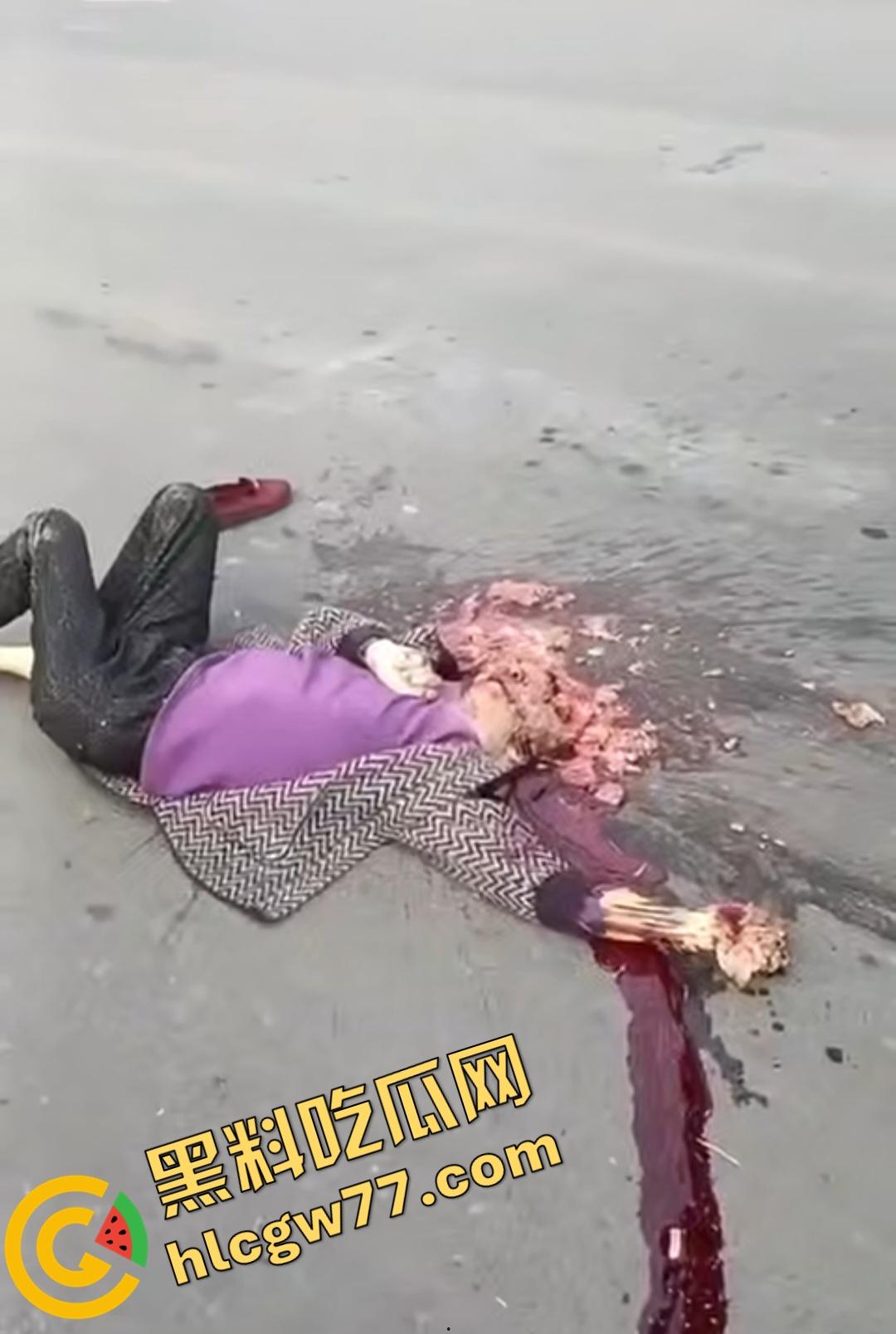 河南辉县老太太近视千度急买菜酿惨剧!大货车碾爆头颅脑浆四溅,喷到路人身上洗了个血浴!