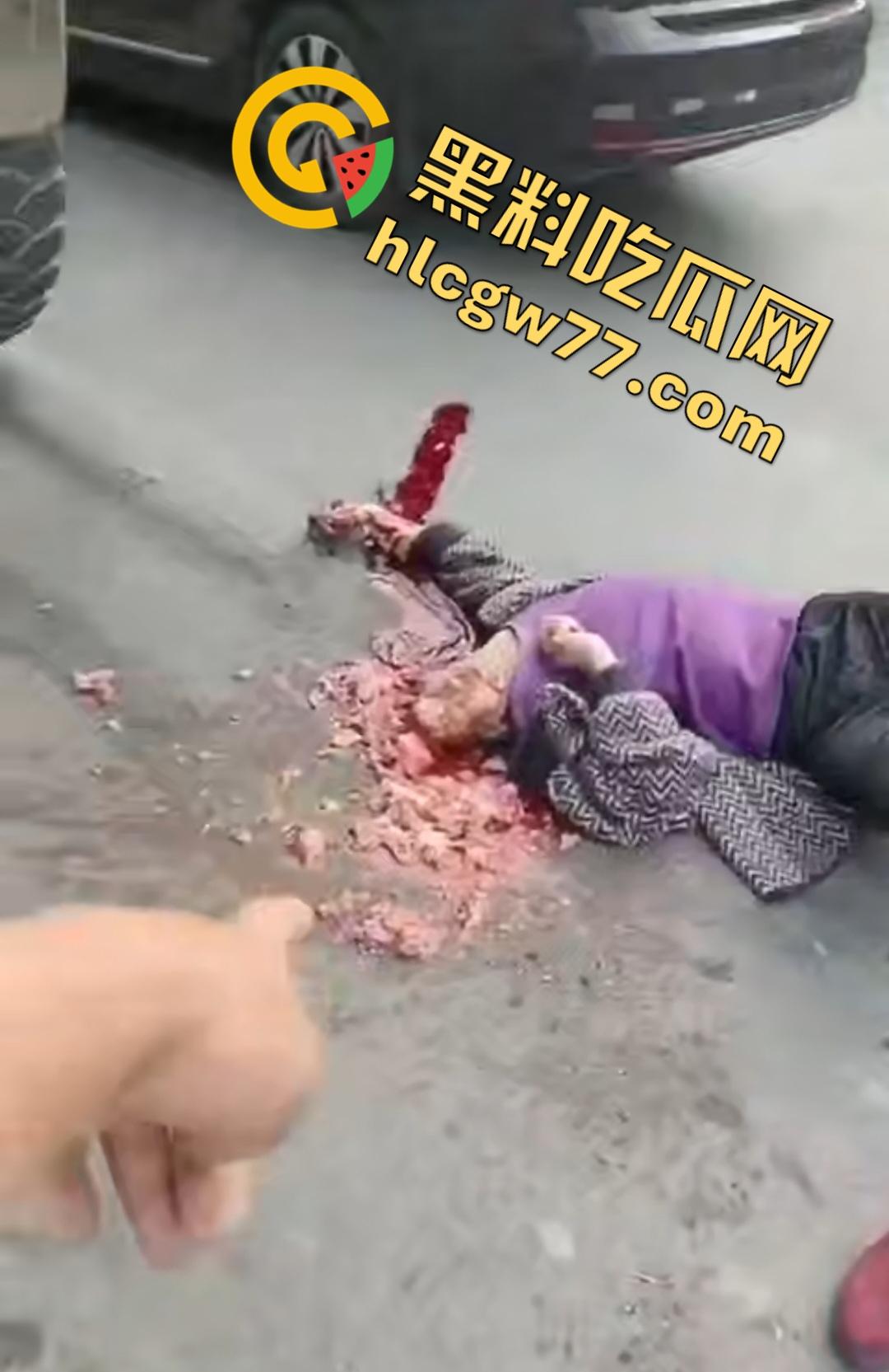 河南辉县老太太近视千度急买菜酿惨剧!大货车碾爆头颅脑浆四溅,喷到路人身上洗了个血浴!